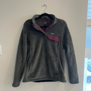 Grey and purple Patagonia pullover jacket
